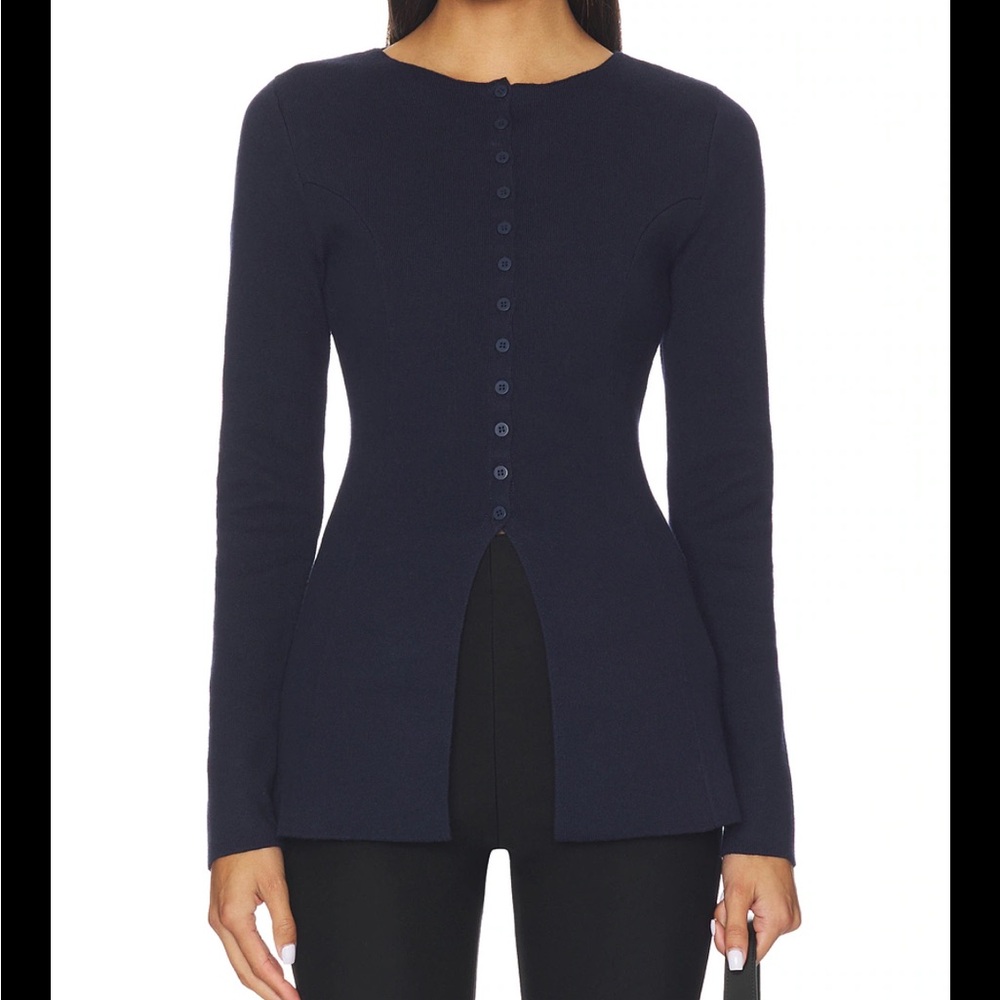 Aligne Daphne Waisted Knit Cardigan in Navy - Picture 5 of 5
